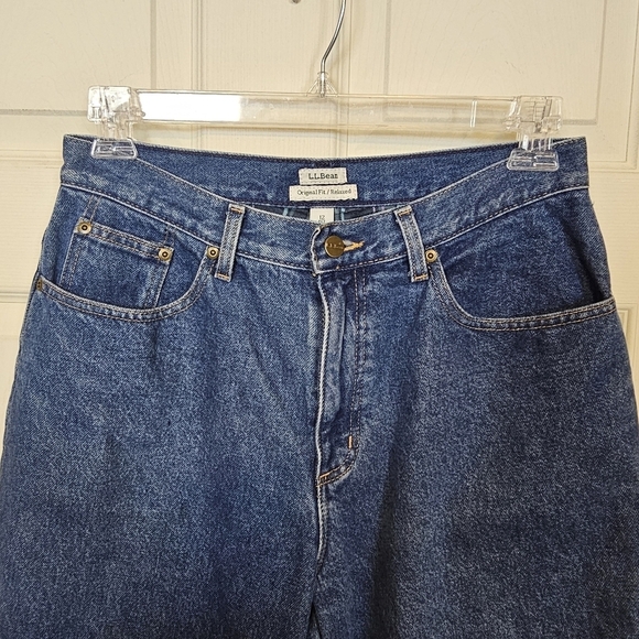 L.L.Bean Vintage Insulated Plaid Original Fit Relaxed High Rise Jeans Cuffed - Picture 5 of 6